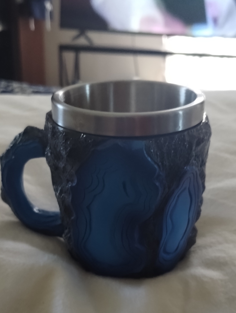 Blue Agate-Style Stainless Steel Lined Mug